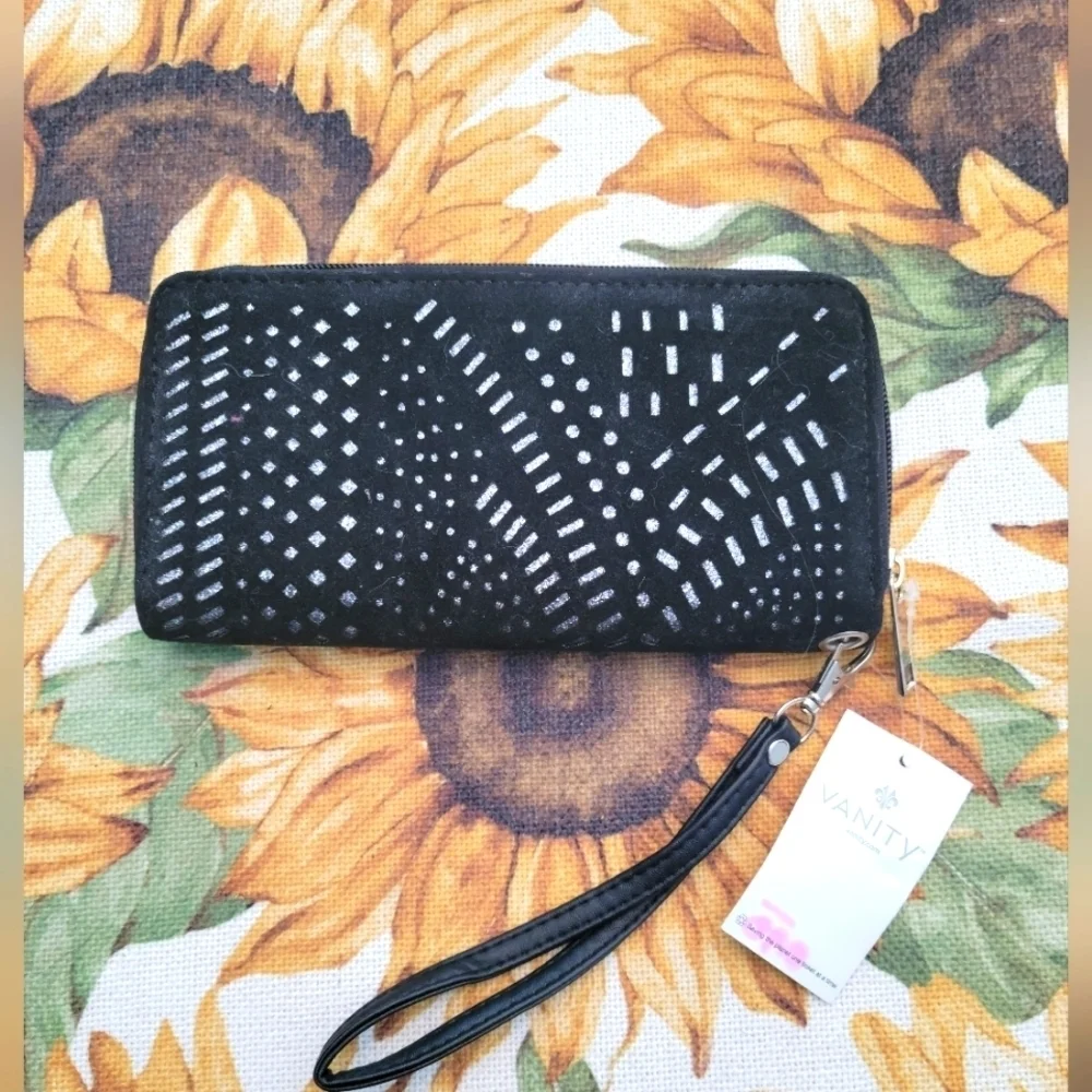Vanity Faux Suede Wristlet